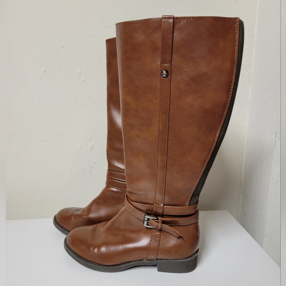American Eagle Maisie Faux Leather Brown Riding Boots Women's Size 5W